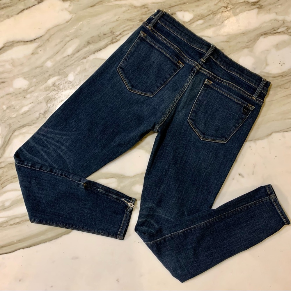 Black Orchid “Amber” Zipper Skinny Jeans - dark wash, stretch, low-rise, size 27